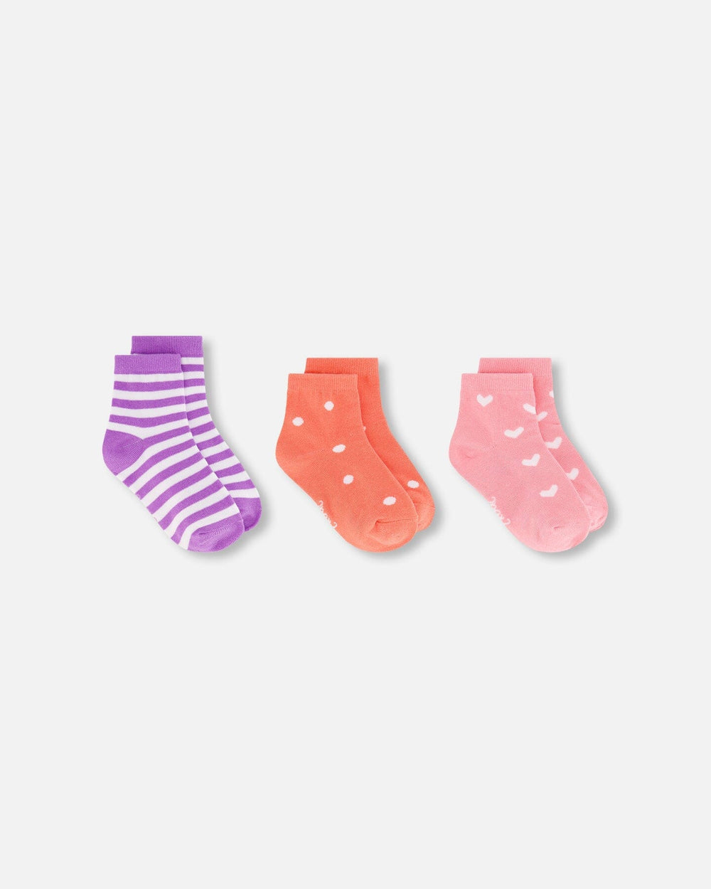 Chaussettes (3 paires) à rayures Mauve