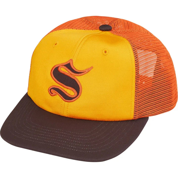 Casquette Supreme 'Contrast S' à dos en filet 6 panneaux - Orange/Jaune/Brun