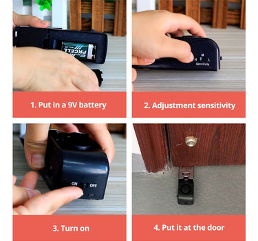 Home Security Door Stop Alarm 125db Door Block Vibration Alarm Portable Door Alarm Stopper Doorstop for Traveling Security