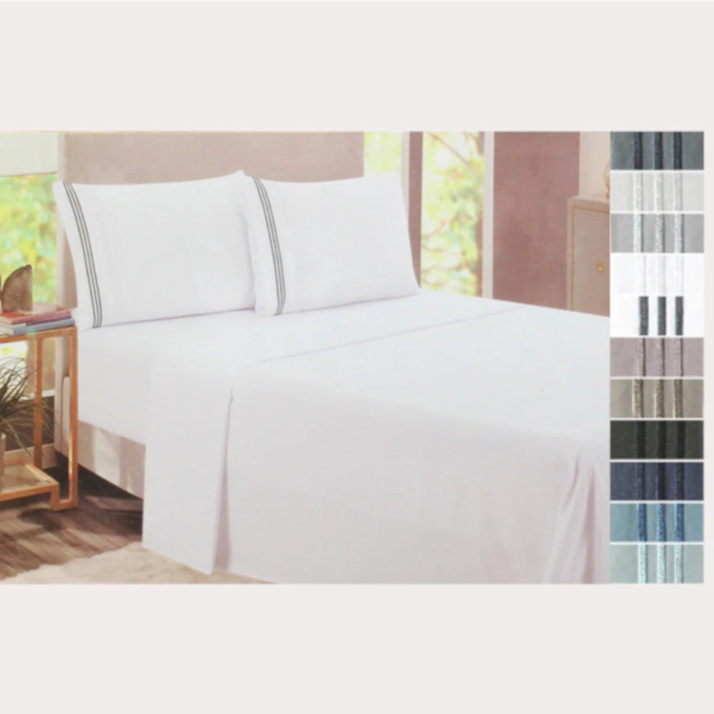 HOME AESSHEETS HA-1155T Twin 5 Star Solid 4pc Sheets — Home Essentials Outlet