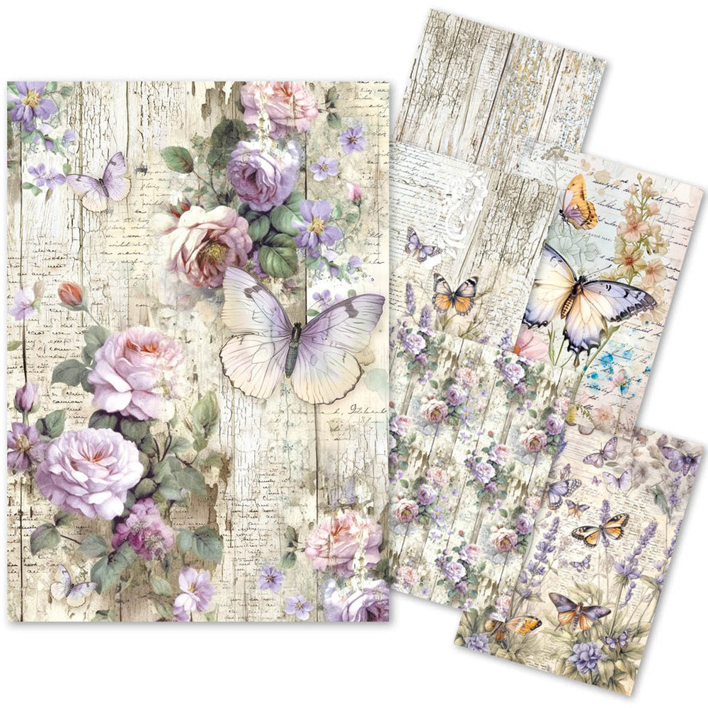 Papier de soie A4 6 pièces Papillons Fantaisistes