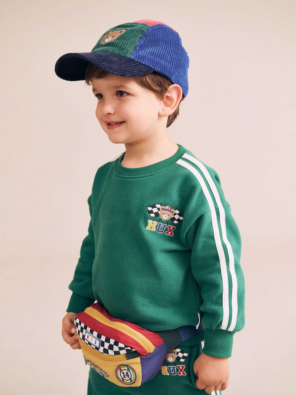 Chandail Rayures de Course | Émeraude | Huxbaby