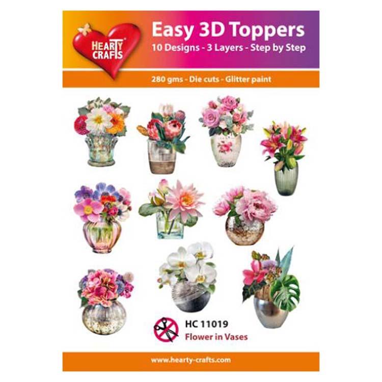 Hearty Crafts Toppers 3D Facile Fleur en Vases
