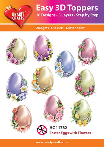 Hearty Crafts Décorations 3D Faciles - Œufs de Pâques Fleuris