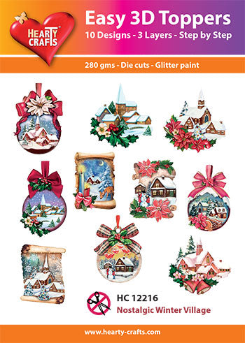 Hearty Crafts Décorations 3D faciles Village d'hiver nostalgique
