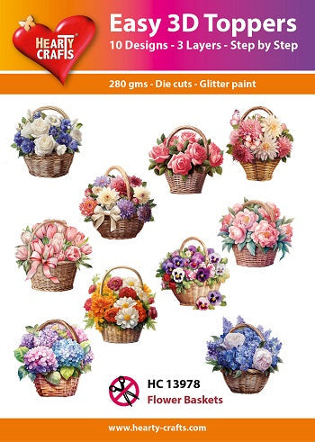 Hearty Crafts Easy 3D Toppers - Paniers de fleurs