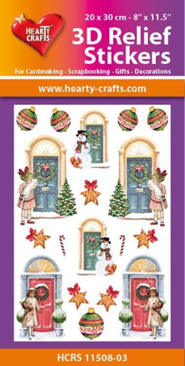 Autocollants en relief 3D A4 Hearty Crafts - Portes de Noël
