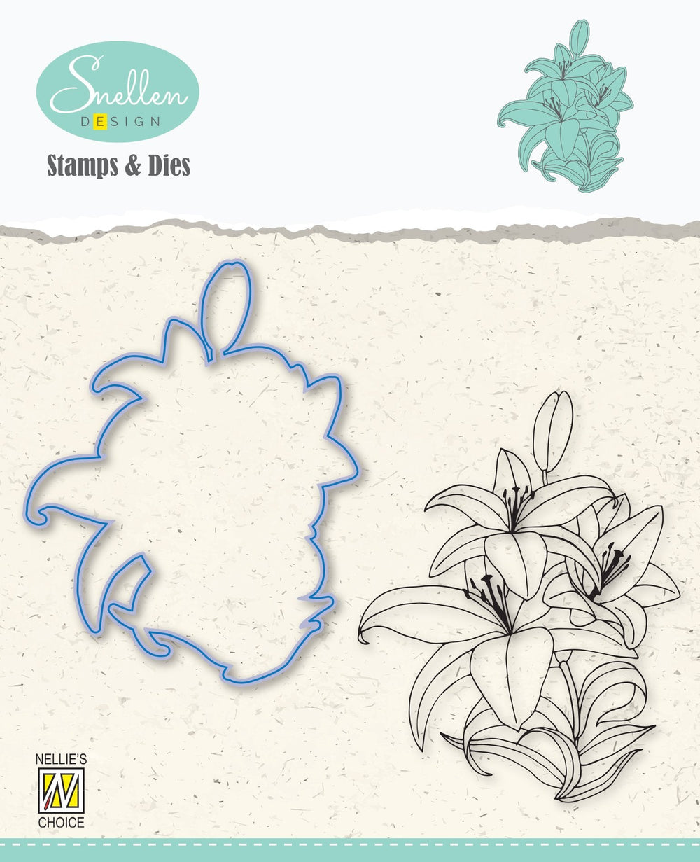 Snellen Design Set de matrices et de tampons Fleurs de lys