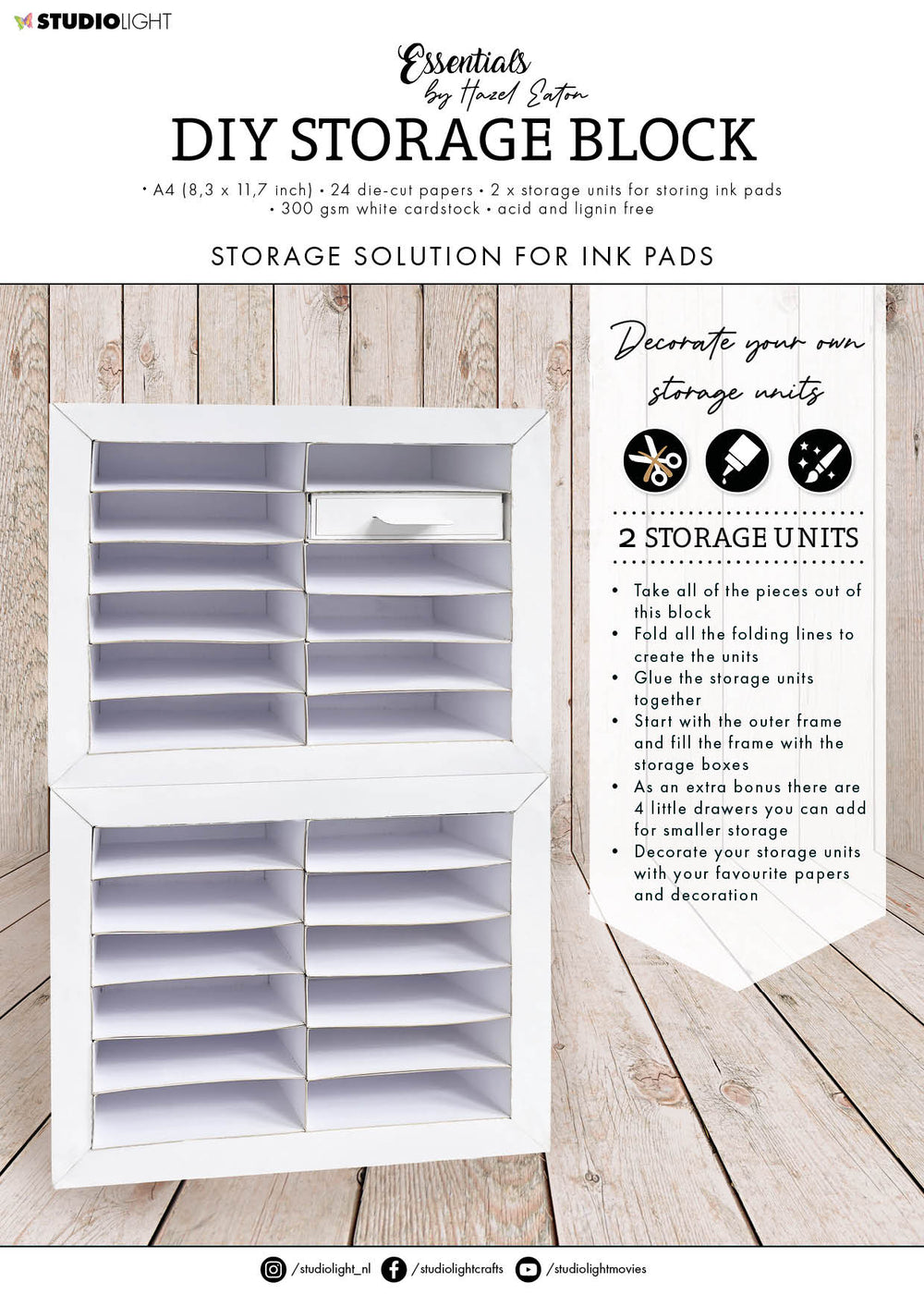 HEN DIY Storage Block Ink Units Essentials 210x294x5mm 24 SH nr.57