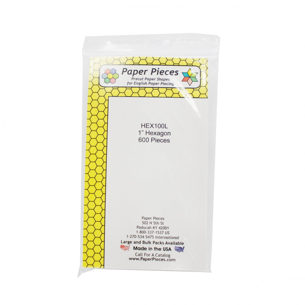 Paper Piece Hexagons Pack 1in 600pc — Cottage Quilting Ltd.