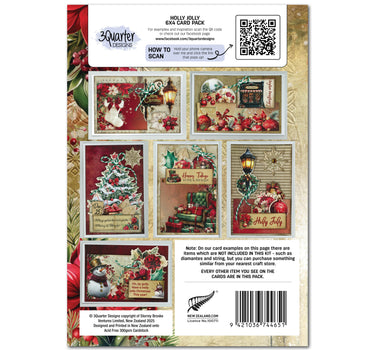 3Quarter Designs Holly Jolly 6x4 Card Pack