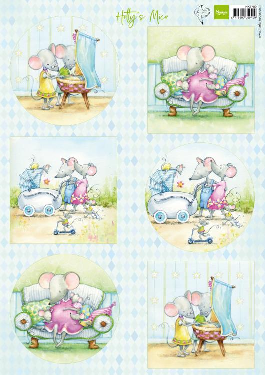 Feuille de découpe Les souris de Hetty Bébé A4