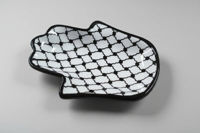 Assiette en céramique faite à la main en forme de main Hamsa – Plat de service de 7 pouces