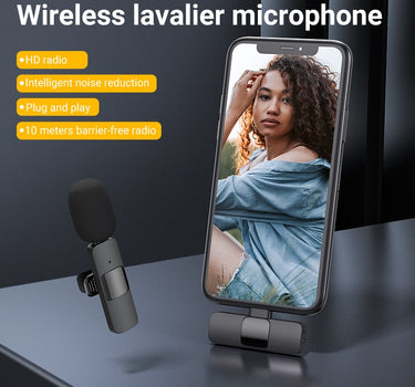 MAMEN Vlogging Kit Equipment Phone Tripod with 2.4G Wireless Lavalier Microphone for iPhone Android Smartphone Tablet SLR Camera