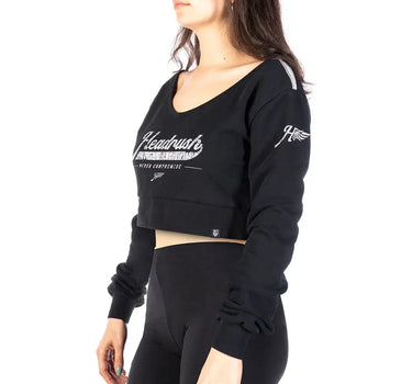 Headrush Angel Wings Cropped V-Neck Sweatshirt
