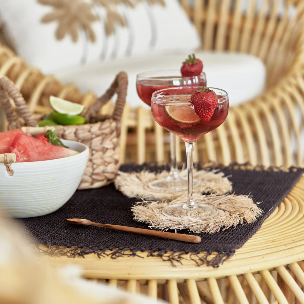 Fringe Raffia Coaster - Natural