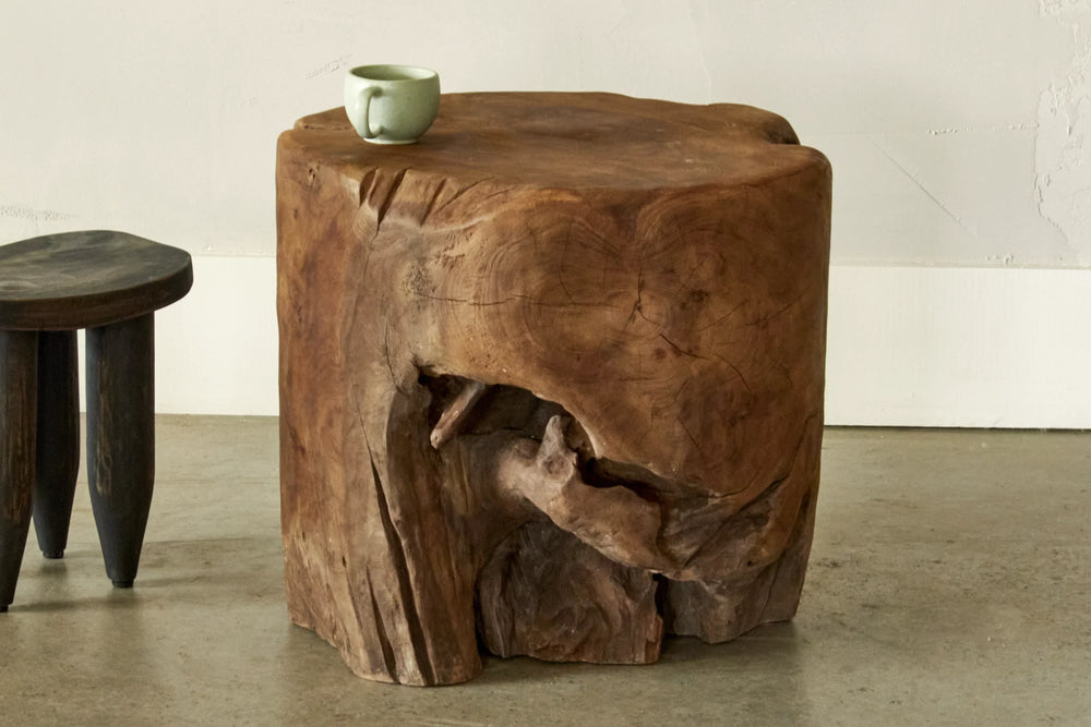 Table d'appoint Erosion - Teck recyclé