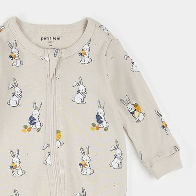 Egg Hunt Print on Crème Sleeper | Petit Lem