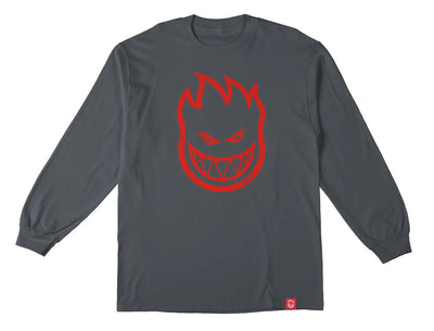 T-shirt à manches longues Spitfire 'Big Head' - Charbon/Rouge