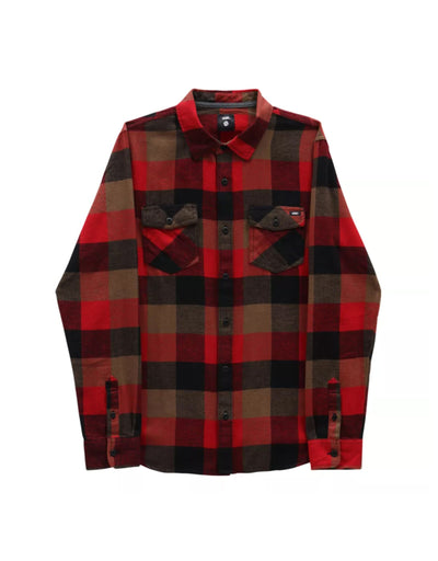 Vans 'Box' Flannel Shirt - Red/Brown (KIDS)