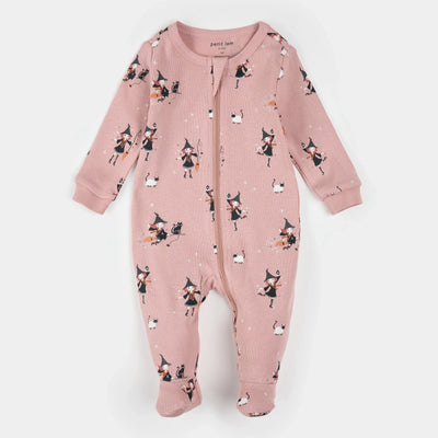 Witch Glow in the Dark Print on Pink Sleeper | Petit Lem