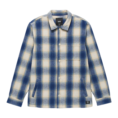 Vans 'Pemberton' Fleece-Lined Flannel Shirt- Blue/Oatmeal