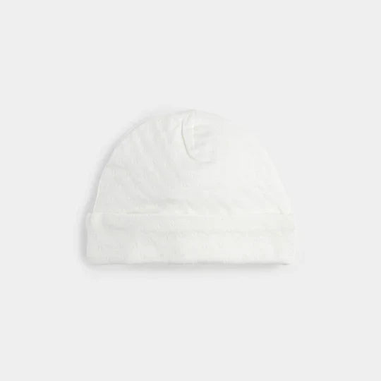 White Pointelle Knit Hat | Petit Lem
