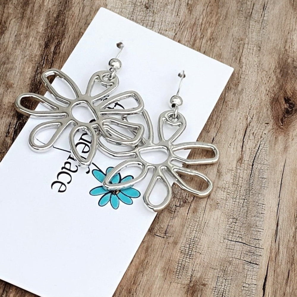 Abstract Flower Earrings