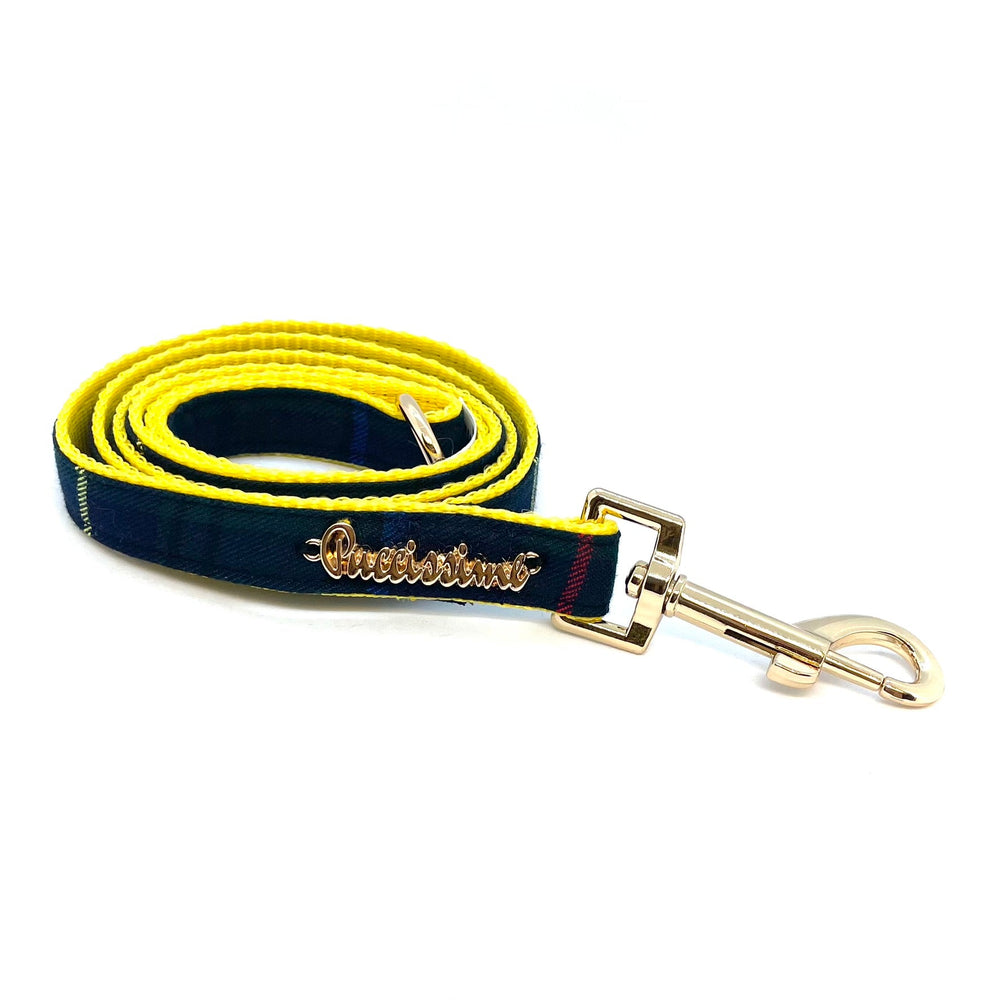 Scotland tartan leash with hands-free extension
