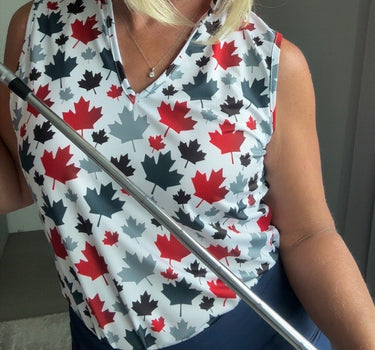 2026 Canada EH? Women's Racer Back Golf Collared Polo