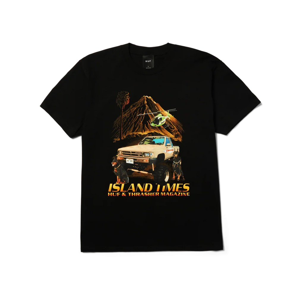 HUF x Thrasher 'Island Times' Tee - Black