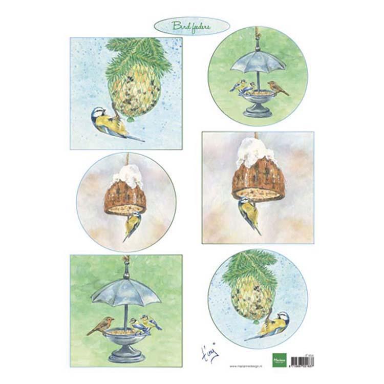 Marianne Design Feuille de découpes Mangeoires pour oiseaux Tiny's