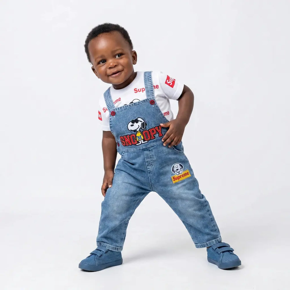 Série Denim – Ensemble Bébé Petit Chien