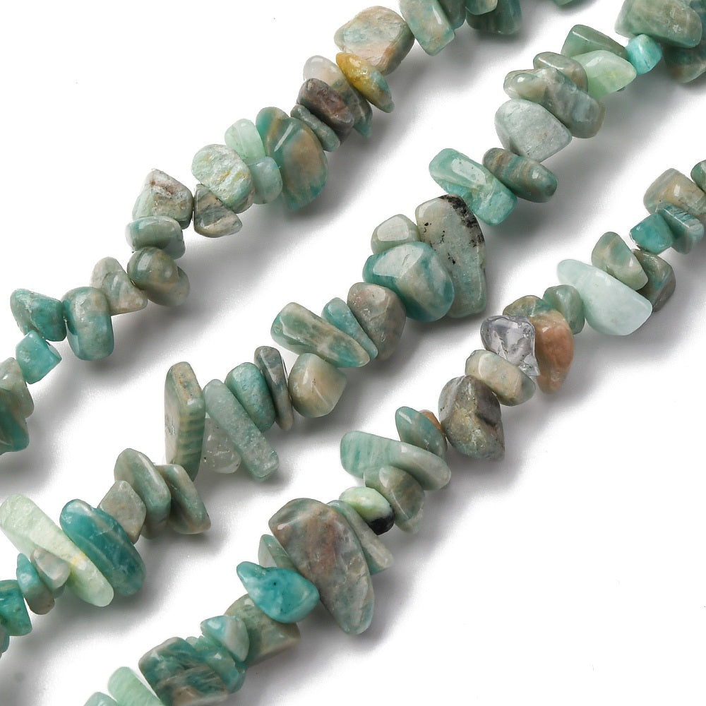 Perles en éclats d'amazonite naturelle