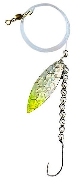 Cuillère tourniquante à feuille de saule à hameçon simple – Leurre à palette Limon