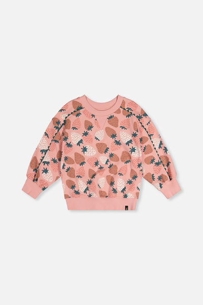 Sweatshirt Pink Strawberry Print
