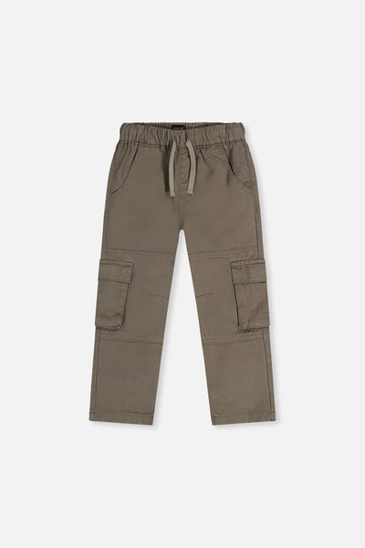 Pantalons sergés avec poches cargo grises