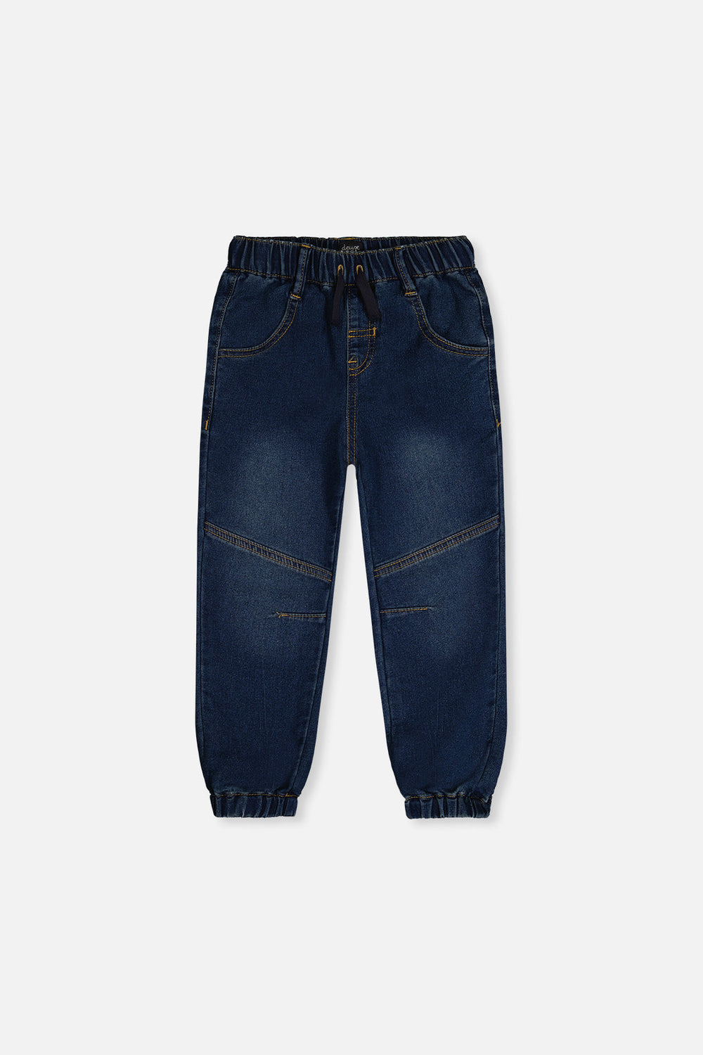 Pantalons Joggeurs en Denim French Terry Bleu Marine