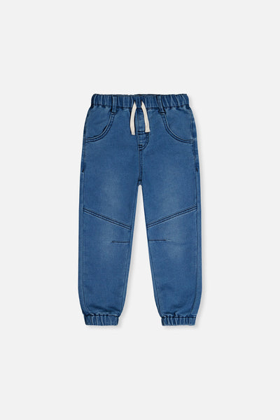 Pantalons Joggeurs en Denim French Terry Bleu Clair