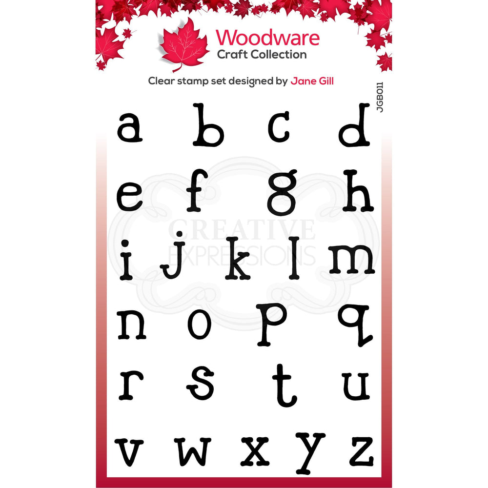 Tampon Woodware Clear Singles Alphabet minuscules Quirky Typewriter A5