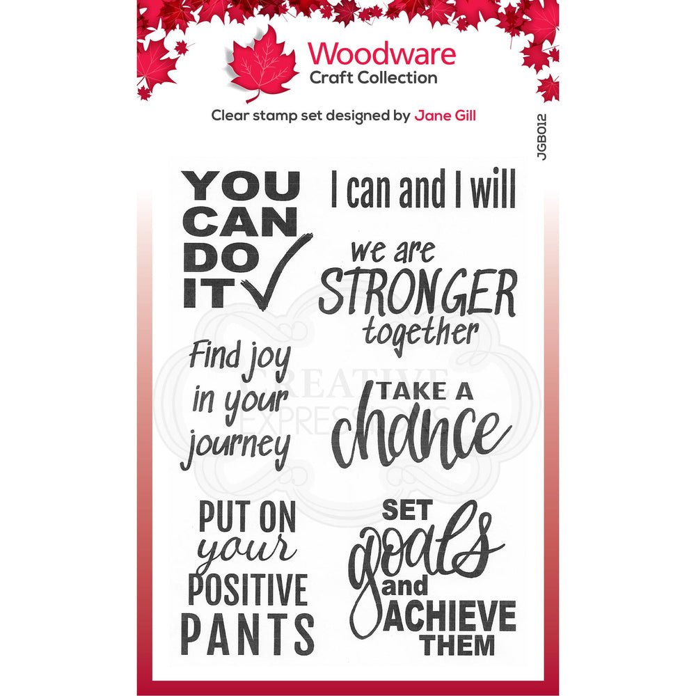 Woodware Clear Singles You Can Do It! A5 Stamp — Ecstasy Crafts