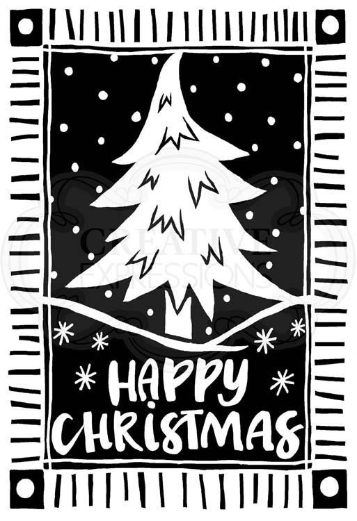 Woodware Clear Singles - Arbre de Noël en linogravure