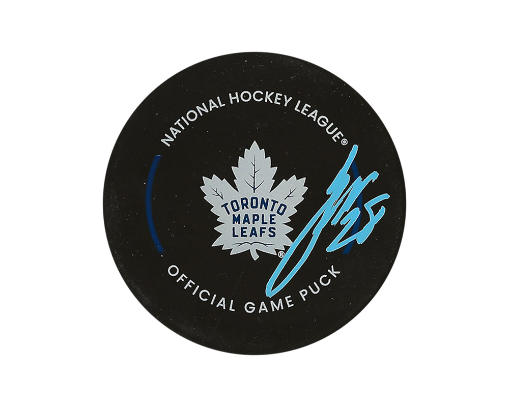 Palet officiel de match des Maple Leafs de Toronto autographié par Jani Hakanpaa