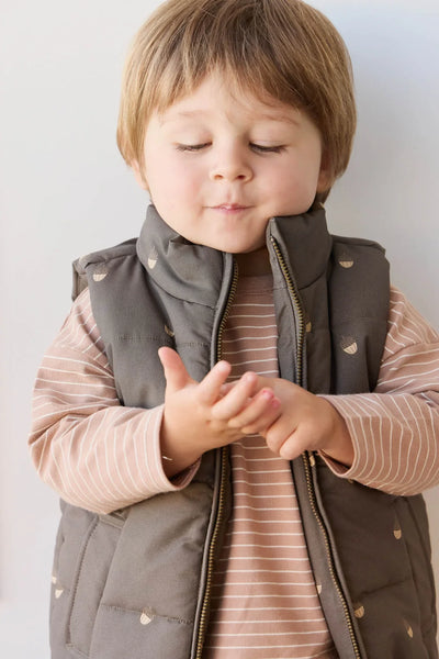 Rudi Puffer Vest - Acorn Wolf | Jamie Kay