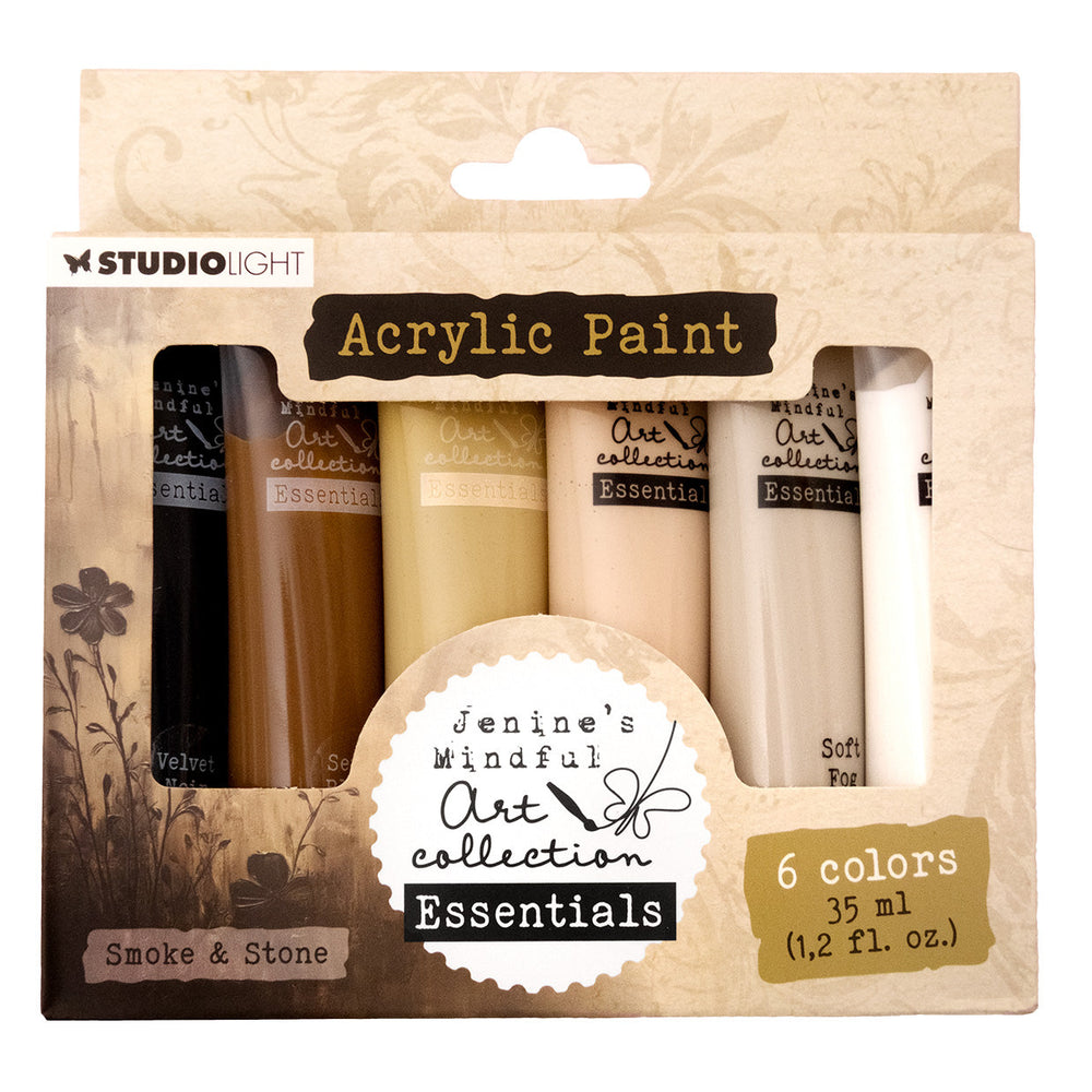 JMA Peinture Acrylique Essentiels Fumée & Pierre 172x154x25mm 6 Pièces