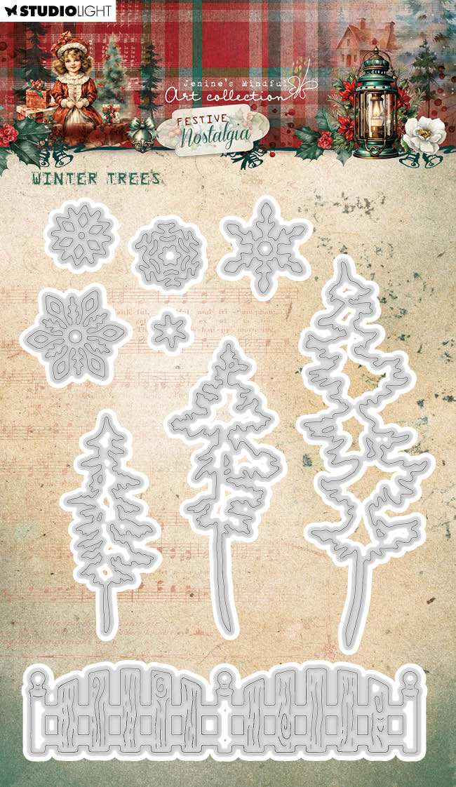 JMA Cutting Die Winter Trees Festive Nostalgia 9 PC — Ecstasy Crafts