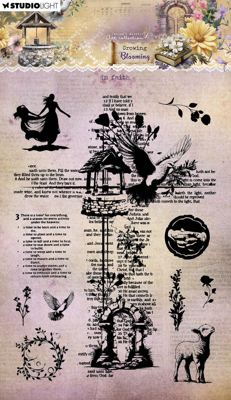 JMA Clear Stamp In Faith Growing & Blooming 11 Pieces — Ecstasy Crafts