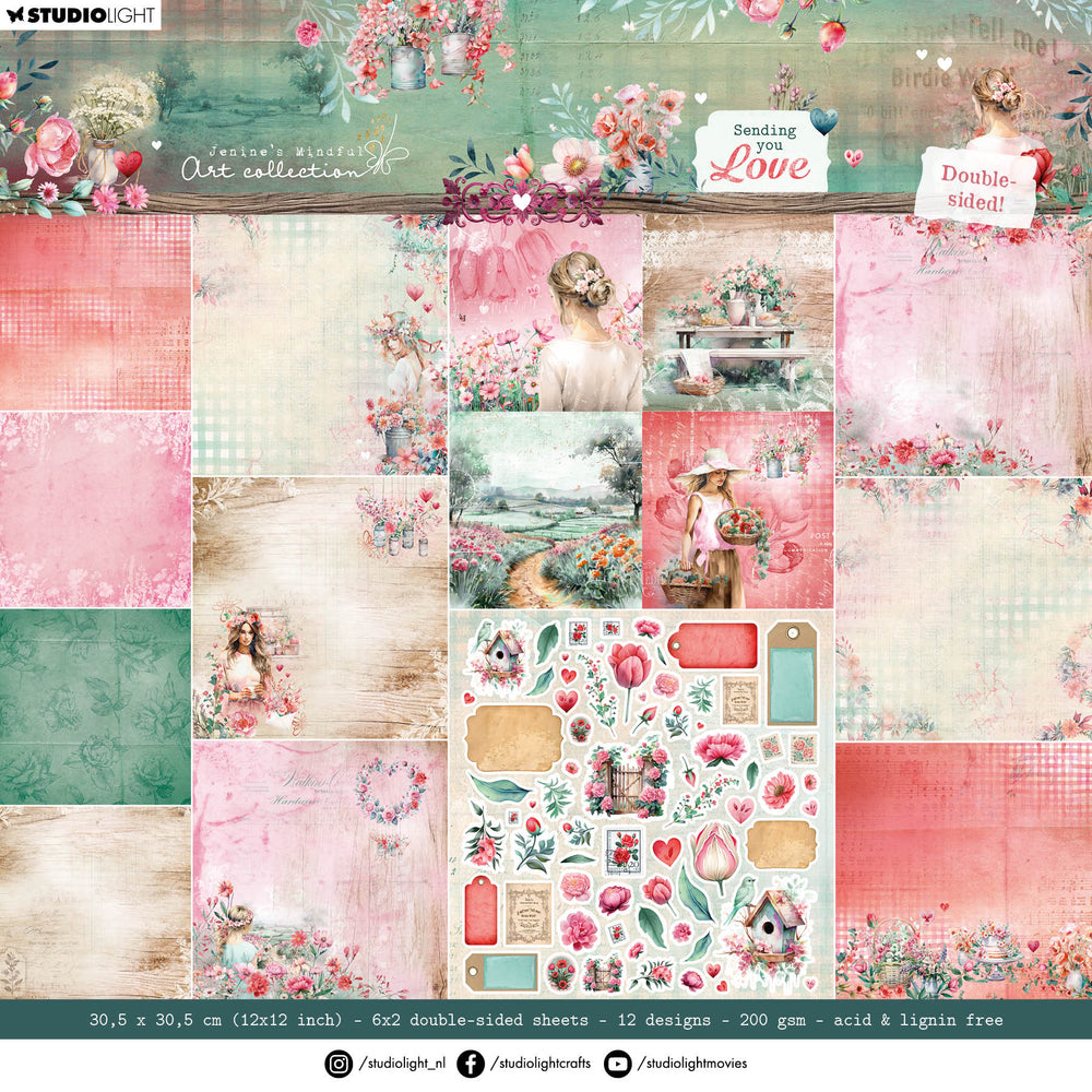 JMA Designer Paper Pad Double-Sided Scrapbooking Sending You Love 12 SH — Ecstasy Crafts
