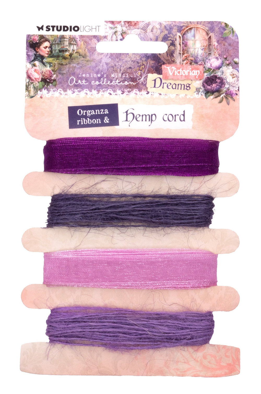 Ruban Organza & Chanvre JMA - Rêves Victoriens Violets 4 pièces