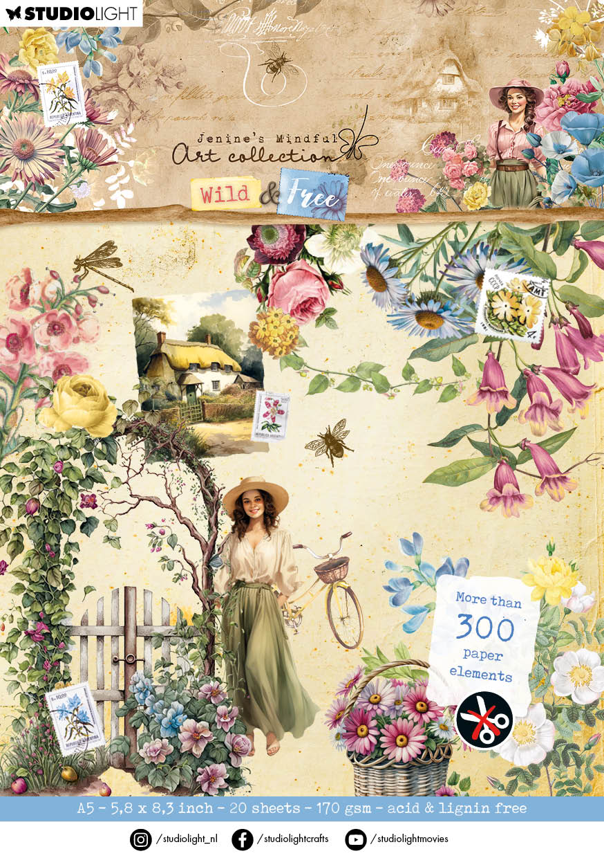 JMA Die-Cut Paper Pad Paper Elements Wild & Free 20 SH — Ecstasy Crafts